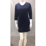 Wms Fine Gauge Dress Solid Navy